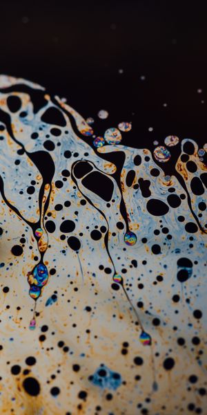 Phone wallpaper: Spots, Motley, Divorces, Stains, Multicolored, Liquid, Abstract free download