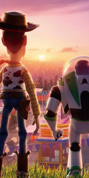 Woody and Buzz Lightyear at Carnival Sunset - Toy Story 4 Wallpaper