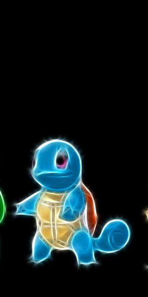 Vibrant Starter Pokémon Wallpaper Featuring Bulbasaur, Charmander, and Squirtle