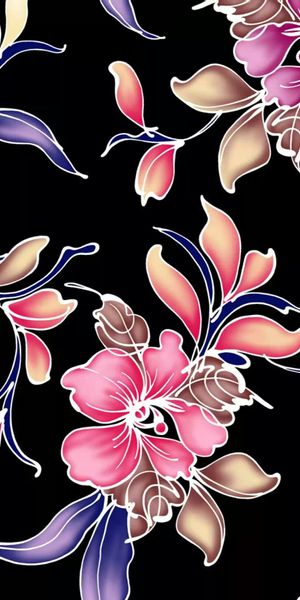 Vibrant Artistic Floral Pattern for Phone Wallpaper