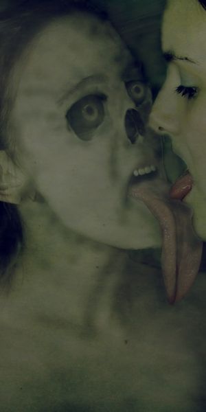 Creepy Dark Phone Wallpaper: Haunting Reflection in a Mirror