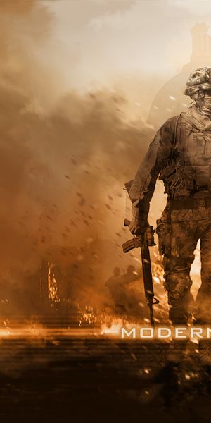 Epic Modern Warfare 2 4K Wallpaper: A Bold Phone Background in Orange