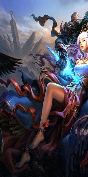 Enchanting Fantasy Dark Wallpaper Featuring a Mystical Lady
