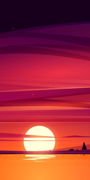 Artistic Sunset Over a Tranquil Lake