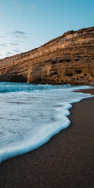 Beautiful Waves Crashing on Sandy Beach