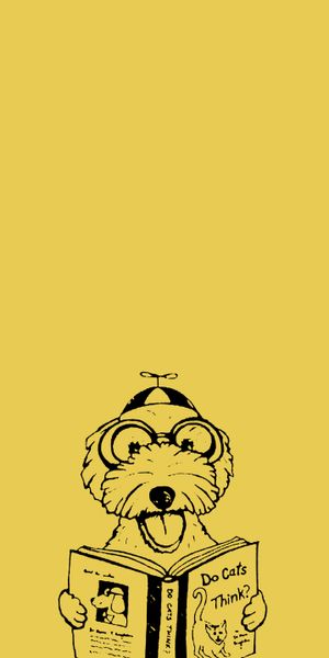 Phone wallpaper: Dog, Book, Funny, Art, Vector free download