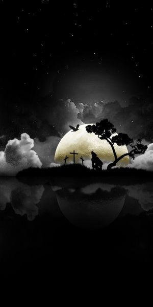 Captivating Dark Moon Scene with Clouds