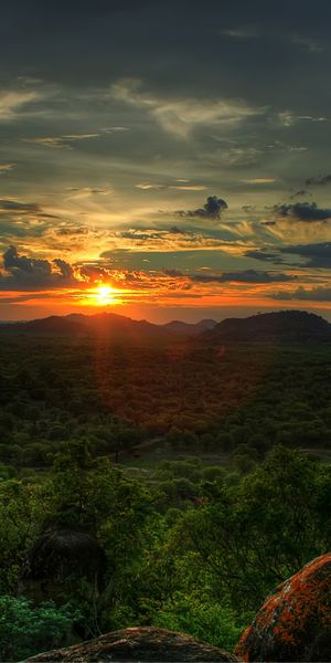 Sunset View Over the Green Valley of Zimbabwe