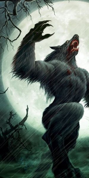 Epic Werewolf Under the Full Moon at Night