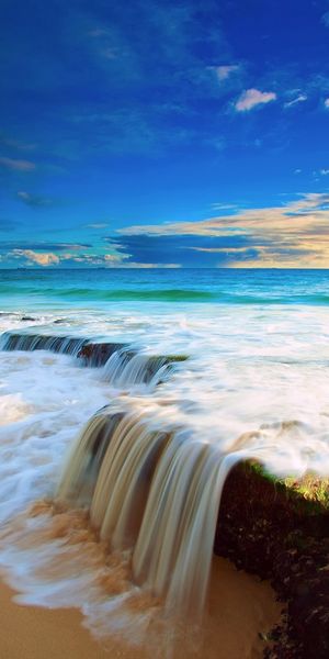 Breathtaking Beach Landscape with Flowing Water