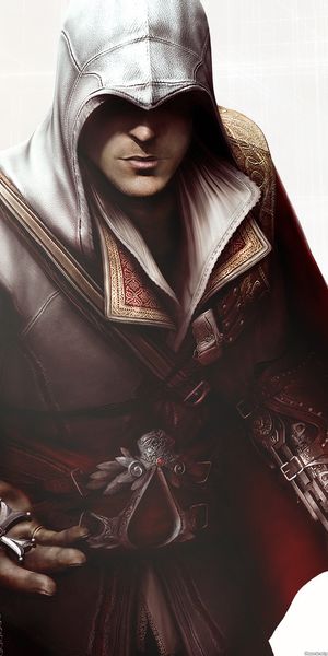 Epic Assassin's Creed Phone Wallpaper Featuring a Mysterious Hero