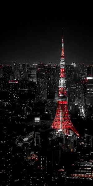 Tokyo Tower Illuminated at Night: A Captivating Urban Scene