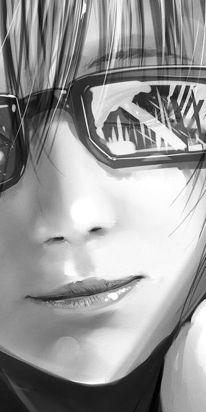 Stylish Anime Girl with Reflective Sunglasses