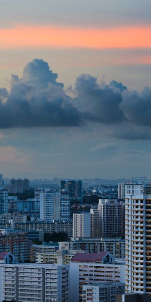 Phone wallpaper: Cities, City, Clouds, Architecture, Building, Skyscraper, Sunset free download