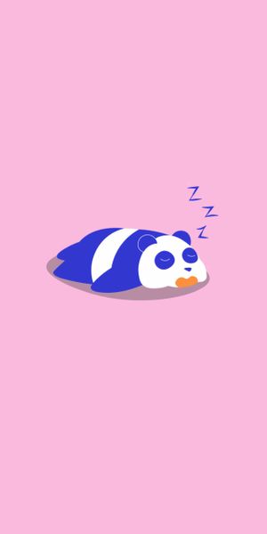 Cute Sleeping Panda Vector Art for Your Mobile Wallpaper