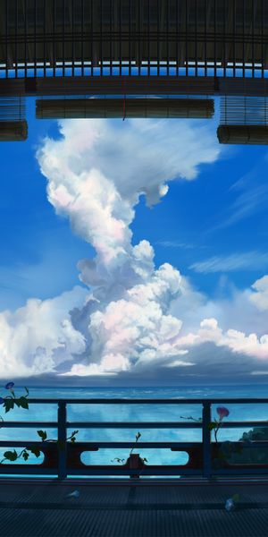Phone wallpaper: Anime, Landscape, Sea, Cloud, Original free download