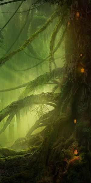 Phone wallpaper: Landscape, Nature, Fantasy, Forest, Tree free download