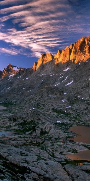 Phone wallpaper: Fremont Peak, Wyoming, Nature, Rocks, Mountains, Shadow free download