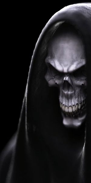 Dark Grim Reaper Skull Phone Wallpaper