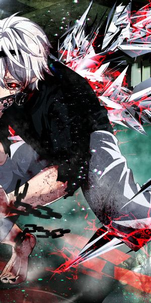Ken Kaneki in Action with His Kagune - Tokyo Ghoul Wallpaper