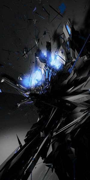 Dark Abstract Mobile Wallpaper with Striking Blue Highlights