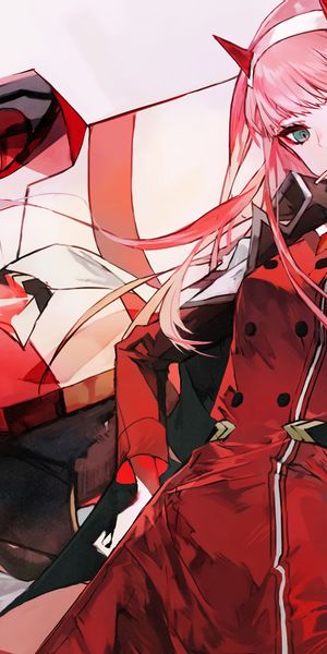 Zero Two from Darling in the Franxx - A Perfect Mobile Wallpaper