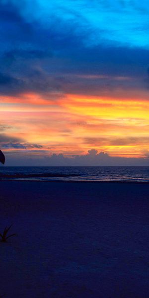 Phone wallpaper: Sunset, Sky, Twilight, Beach, Tropical, Cloud, Photography free download