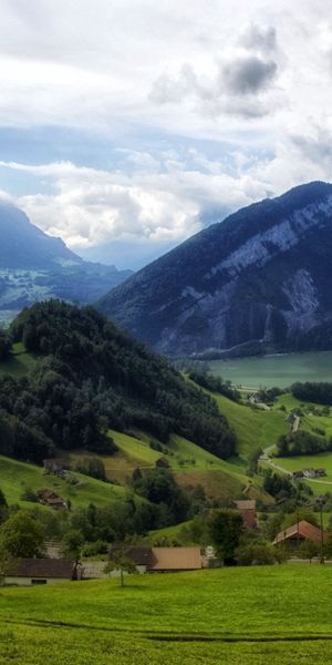 Phone wallpaper: Mountains, Foothills, Foot Of The Mountain, Vertex, Top, Nature, Grass free downloa