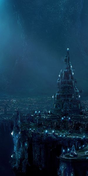 Phone wallpaper: Underground, Atlantis, Fantasy, Underwater, City, Sci Fi, Landscape, Dark free down