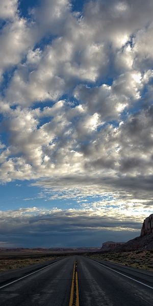 Phone wallpaper: Landscape, Nature, Sky, Desert, Road, Cloud, Man Made free download