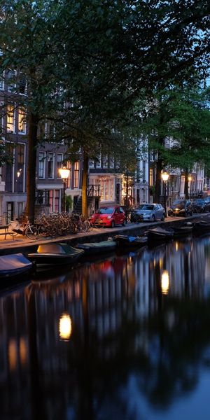 Beautiful Night Reflection of Amsterdam's Canals
