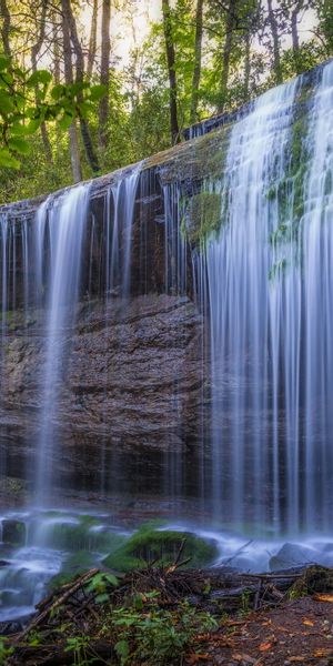 Serene Waterfall in a Tranquil Natural Setting