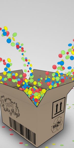 Phone wallpaper: Box, Flight, Multicolored, Motley, Candies, Art free download