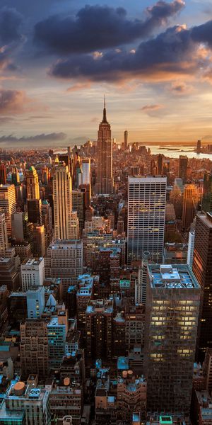 Breathtaking Aerial View of New York City at Sunset