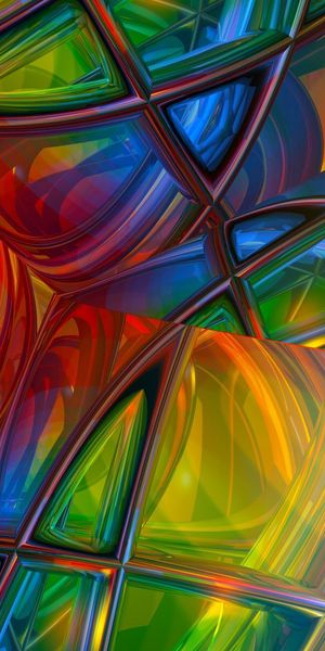 Multicolored Abstract HD Phone Wallpaper Featuring Bright Lines and Figures