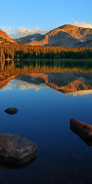 Phone wallpaper: Nature, Mountain, Lake, Reflection, Forest, Earth free download
