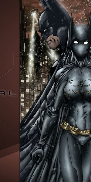 Phone wallpaper: Night, Batman, Moon, Mask, Cape, Glove, Belt, Comics, Batgirl, Bodysuit, Cassandra