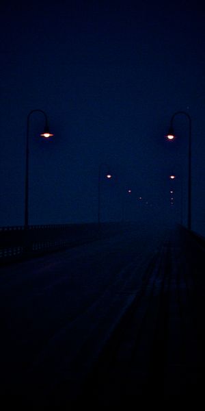 Captivating Nighttime Bridge Wallpaper: Moonlit Road and Soft Lights