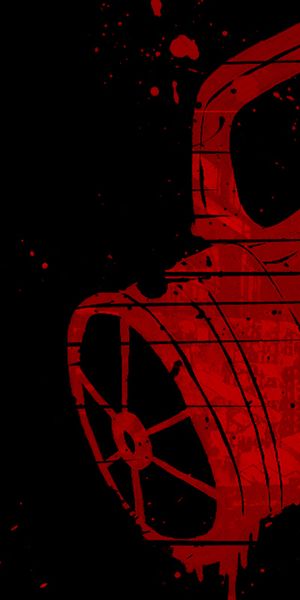 Dark Red Gas Mask Phone Wallpaper