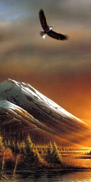 Captivating Landscape Wallpaper Featuring Rivers, Mountains, and a Sunset