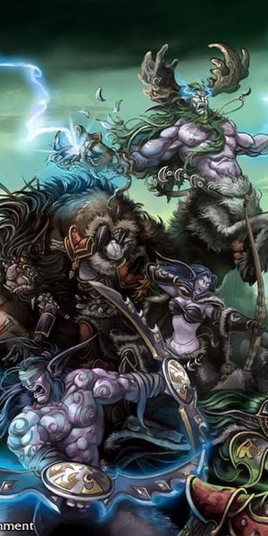 Dynamic Warcraft Phone Wallpaper Featuring Epic Battle and Iconic Characters