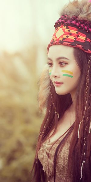 Phone wallpaper: Feather, Blur, Brunette, Model, Women, Headdress, Braid, Long Hair, Native American