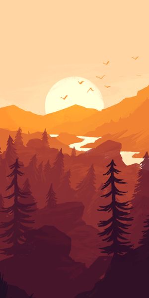 Firewatch Sunset Mobile Wallpaper