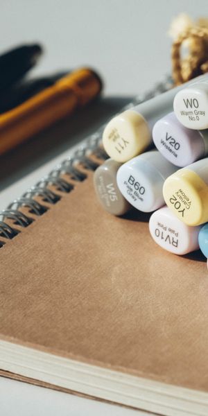 Phone wallpaper: Markers, Miscellaneous, Notepad, Miscellanea, Notebook, Art free download