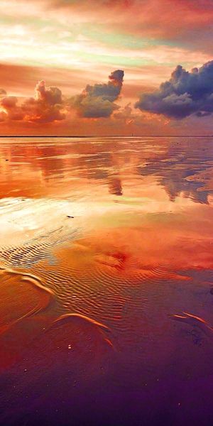 Phone wallpaper: Water, Sunset, Sand, Earth, Cloud, Scenic free download