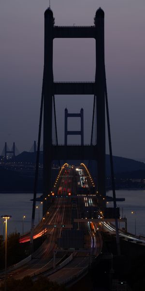 Mesmerizing Night Scene of a Bridge with Long Exposure Lights