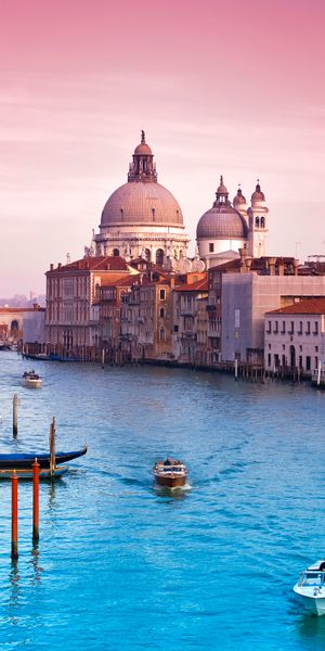 Breathtaking View of the Venice Canal with Gondolas