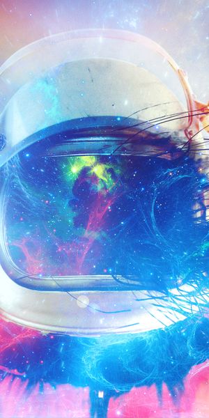 Vibrant Cosmic Spacesuit Wallpaper: Multicolored Universe in 4K for Phones