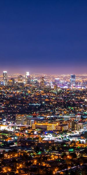 Breathtaking Los Angeles Night Cityscape Wallpaper for iPhone