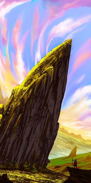 Phone wallpaper: Rock, Mountains, Landscape, Journey, Art free download